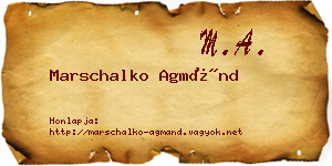 Marschalko Agmánd névjegykártya